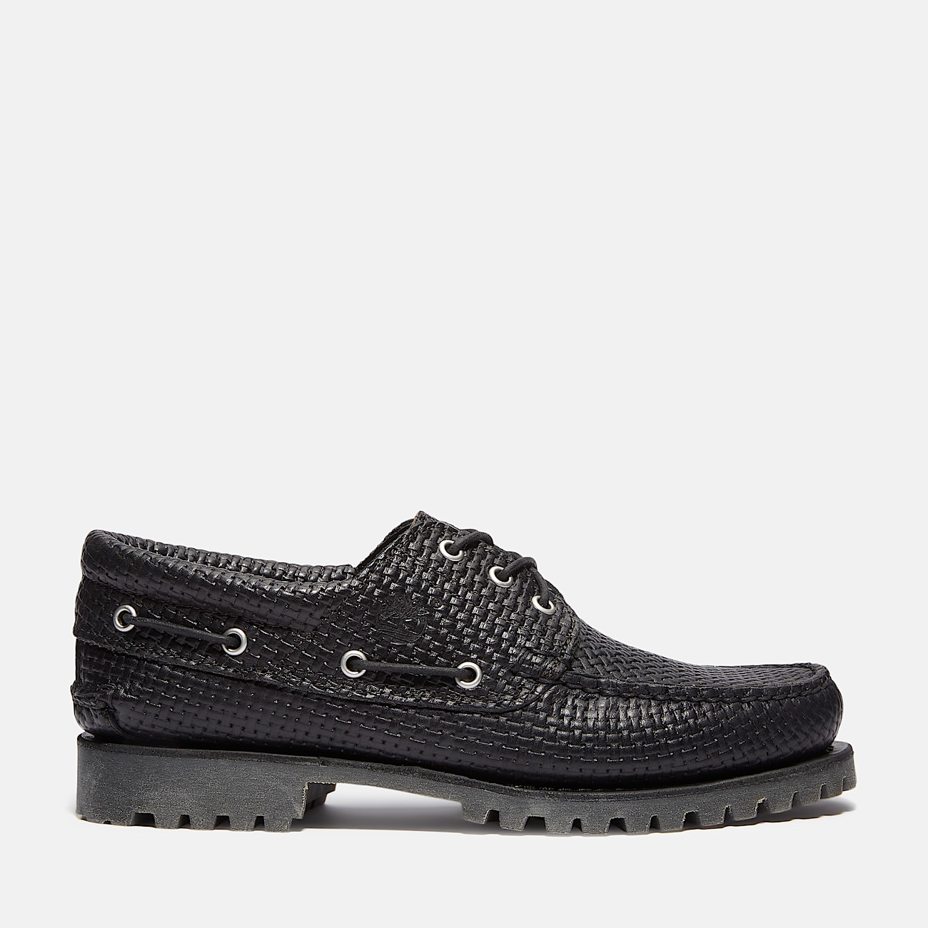 Timberland® Authentic 3-Eye Lug Handsewn Boat Shoe for Men in Black