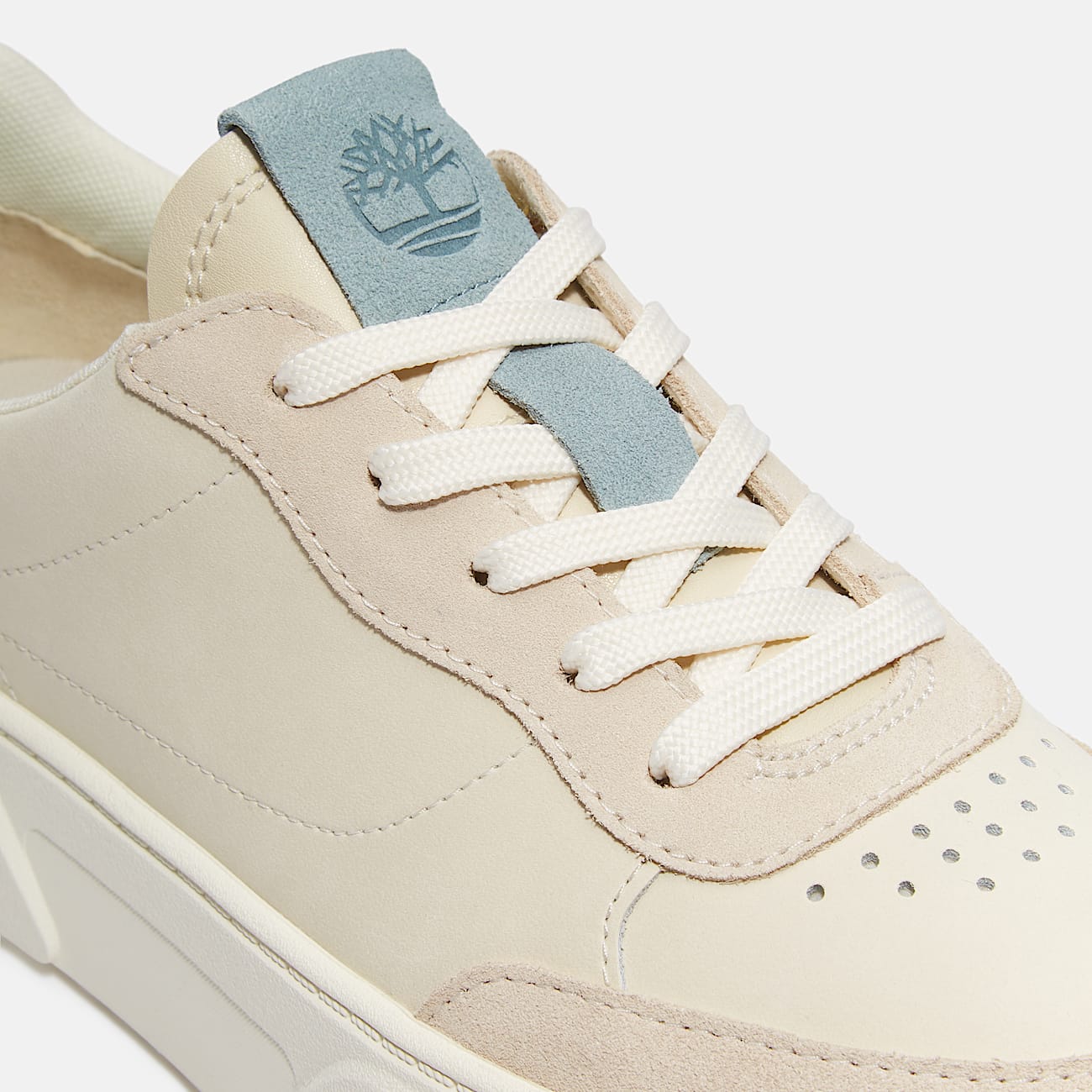 Laurel Court Lace Up Trainer for Women in Beige/Light Blue - 7