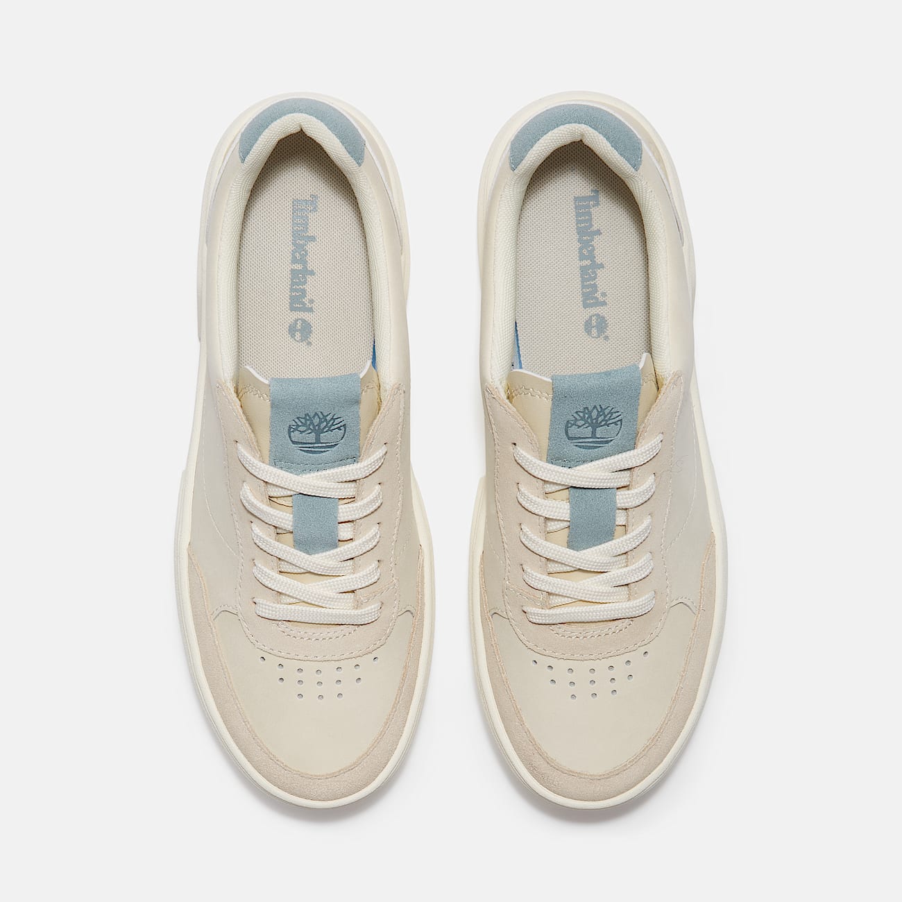 Laurel Court Lace Up Trainer for Women in Beige/Light Blue - 2