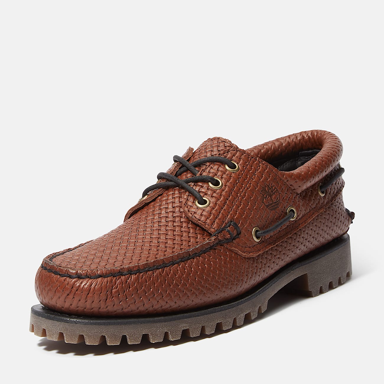 Timberland® Authentic 3-Eye Lug Handsewn Boat Shoe for Men in Brown
