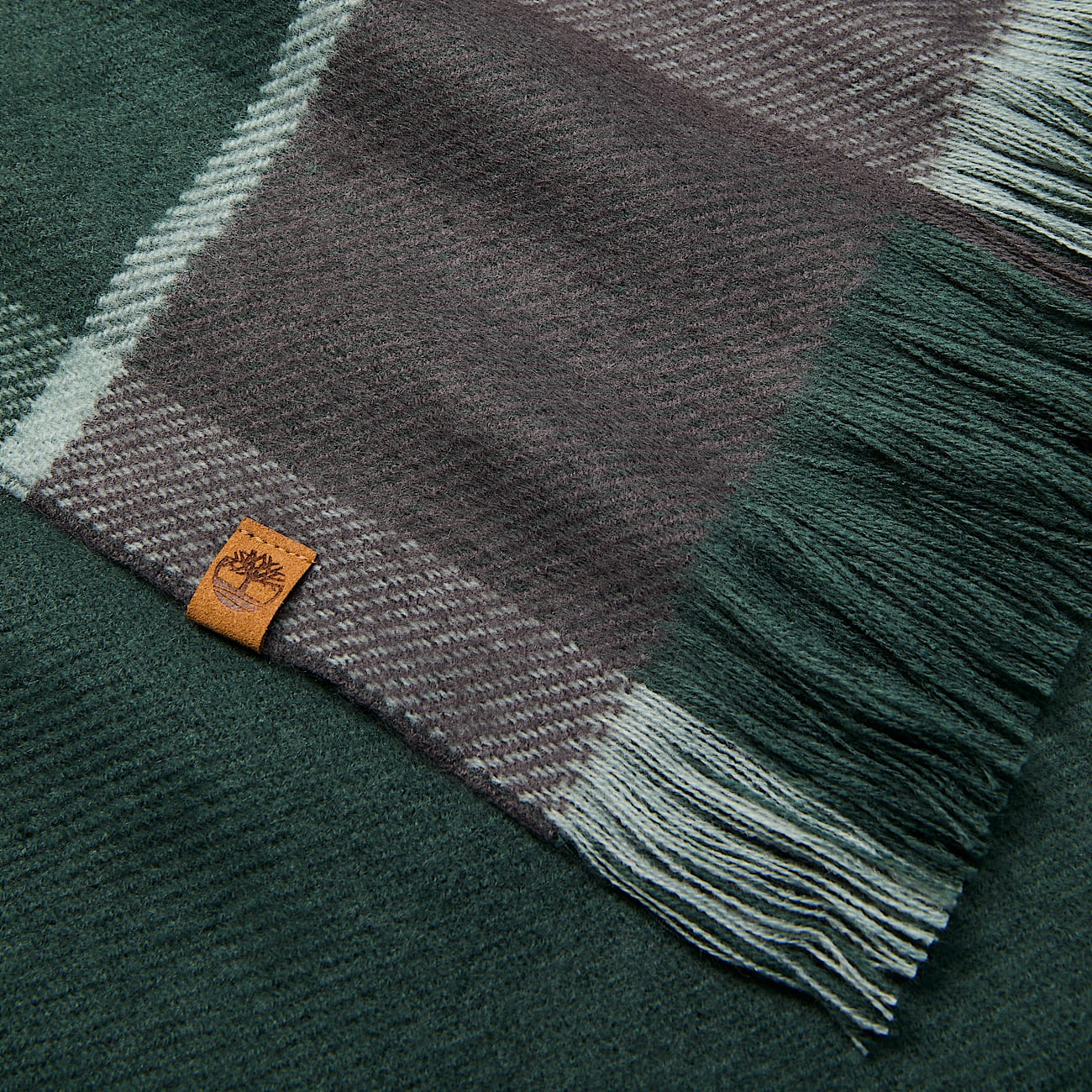 Maxi Sciarpa Double-face in verde scuro - 2