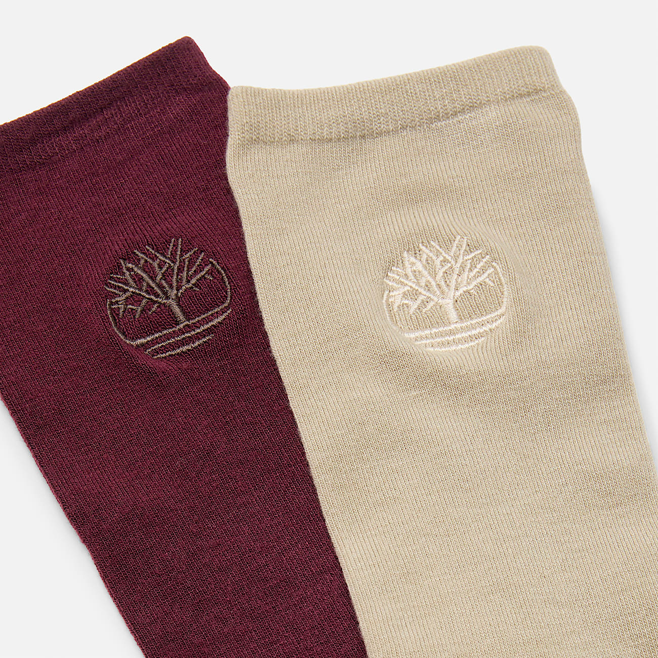Leichte Timberland® Crew Thermosocken im 2er-Pack für Damen in Burgunderrot - 2