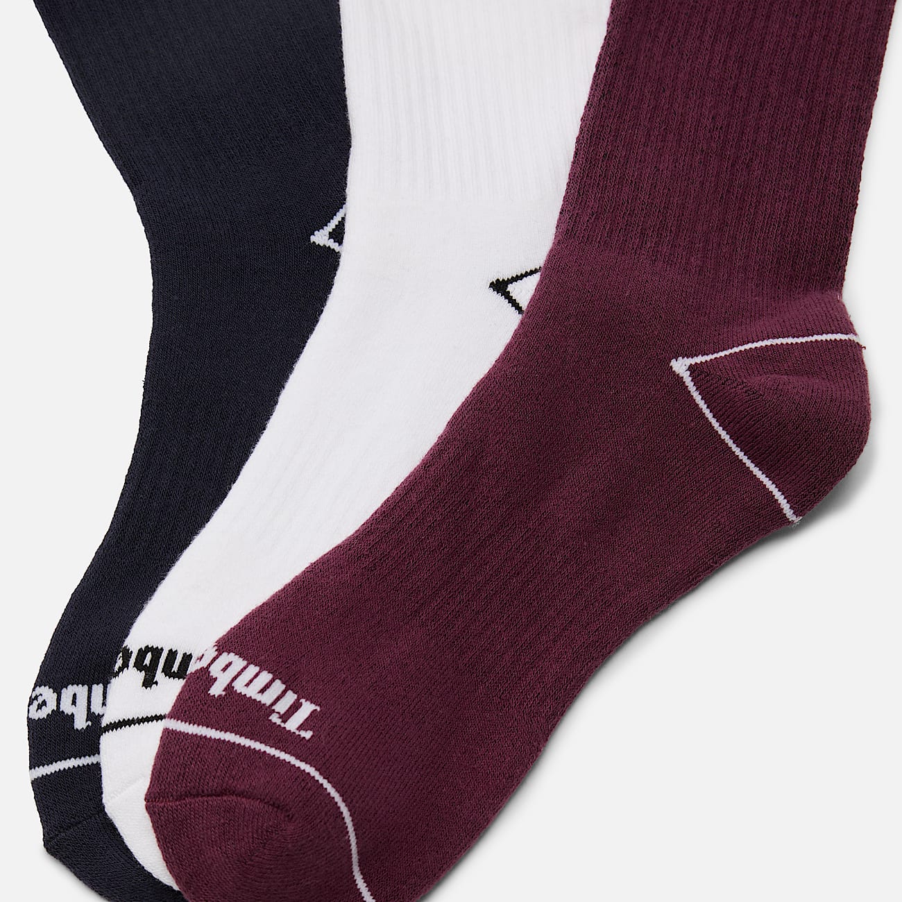 3er-Pack Bowden Crew-Socken mit durchgehender Polsterung in Burgunderrot - 2