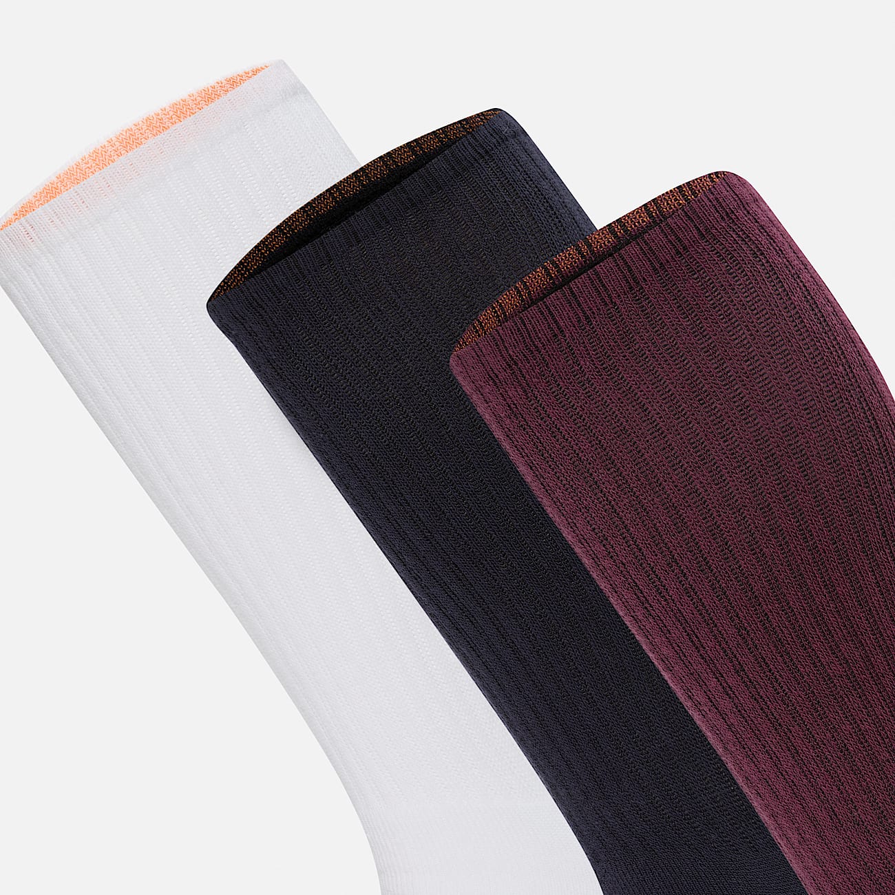 3er-Pack Bowden Crew-Socken mit durchgehender Polsterung in Burgunderrot - 3
