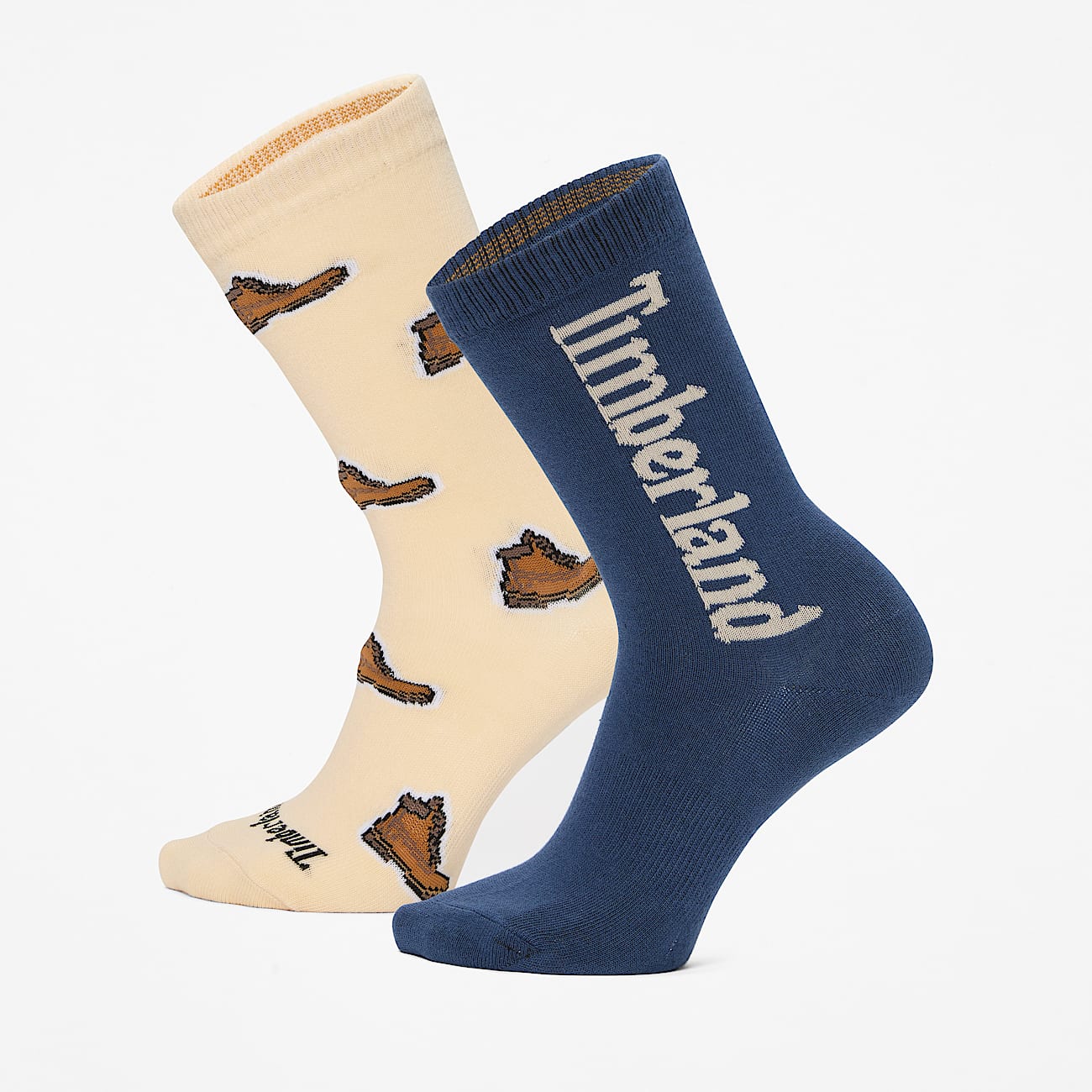 Timberland® 2-Pack All-Over Boot Print Crew Sock in Beige - 1
