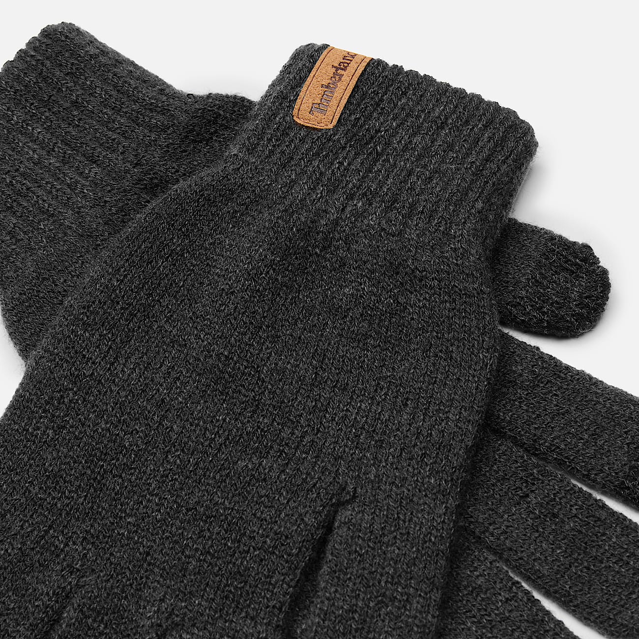 Guantes de punto de canalé negro - 2