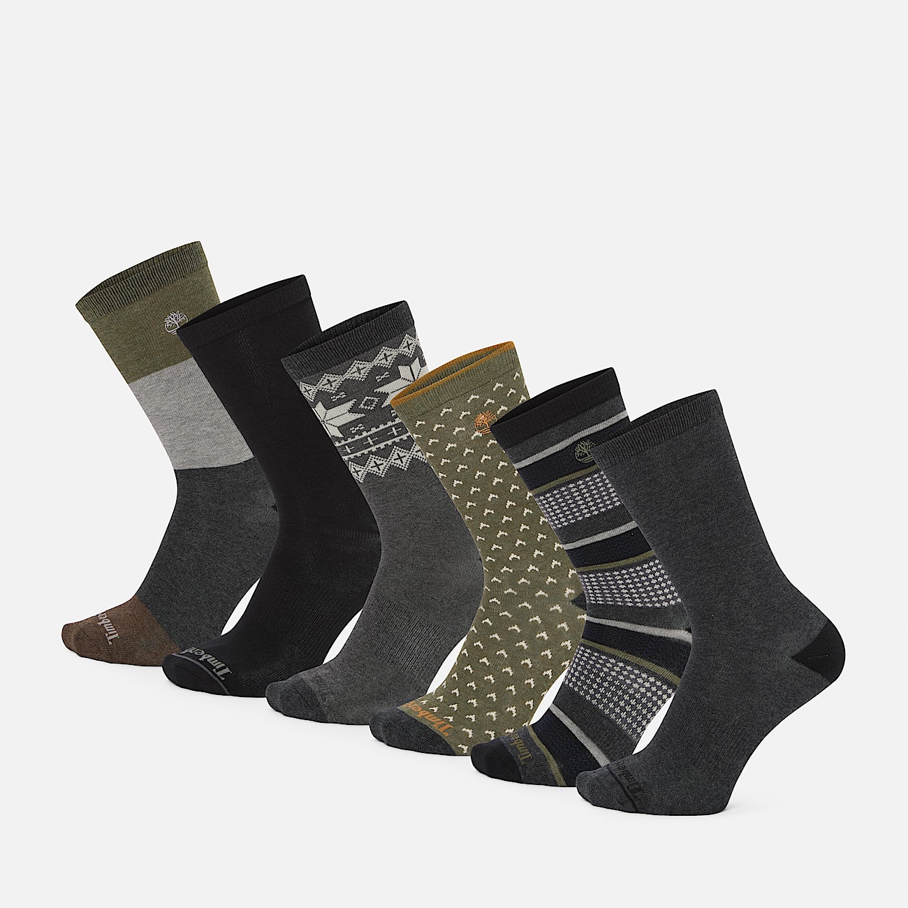 Geschenkset Crew-Socken im 6er-Pack für Herren in Dunkelgrau - 1