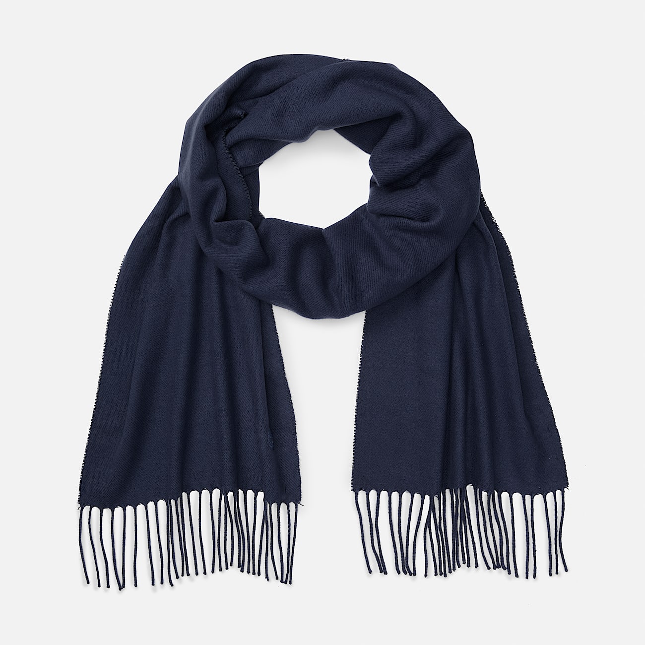 Écharpe tissée unie en bleu foncé - 1