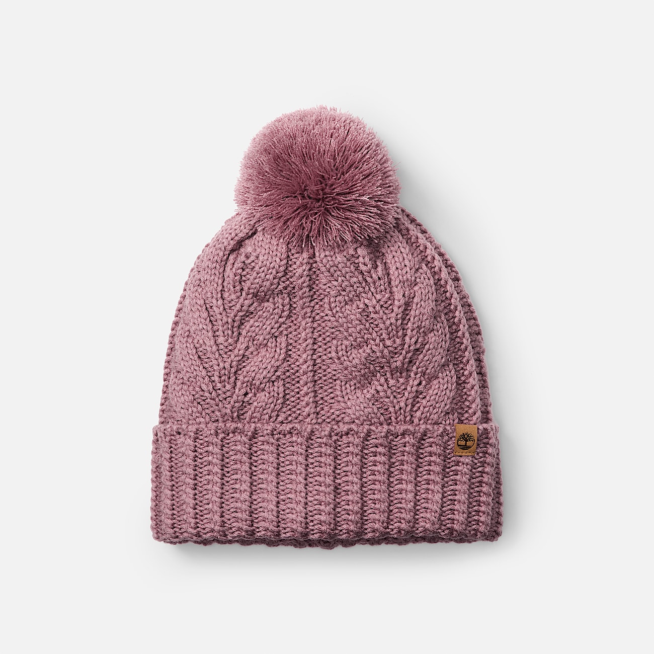 Strickmütze mit Zopfmuster in Pink - 1