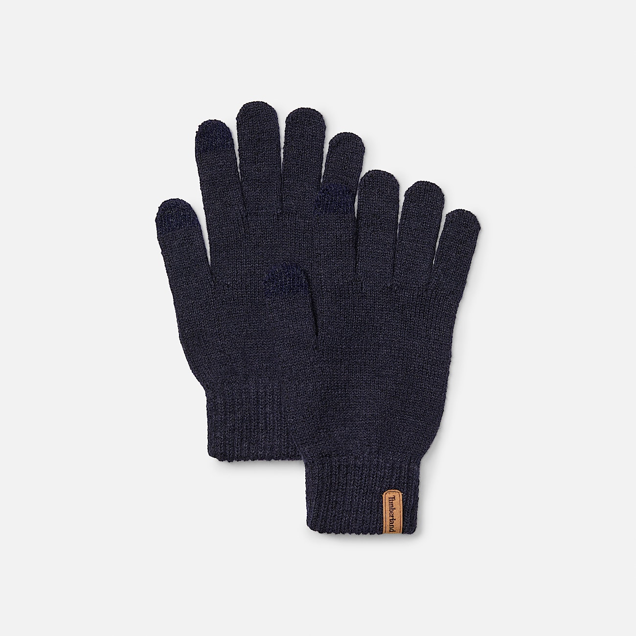 Gant en maille côtelée en bleu foncé - 1