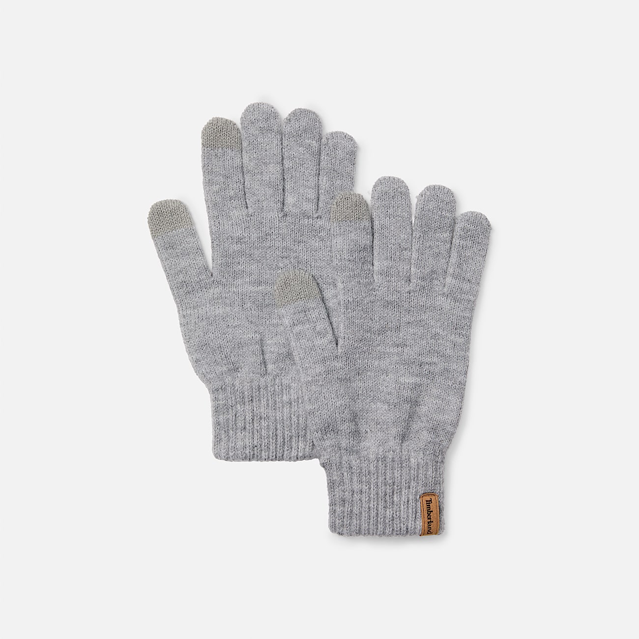 Guantes de punto de canalé gris oscuro - 1