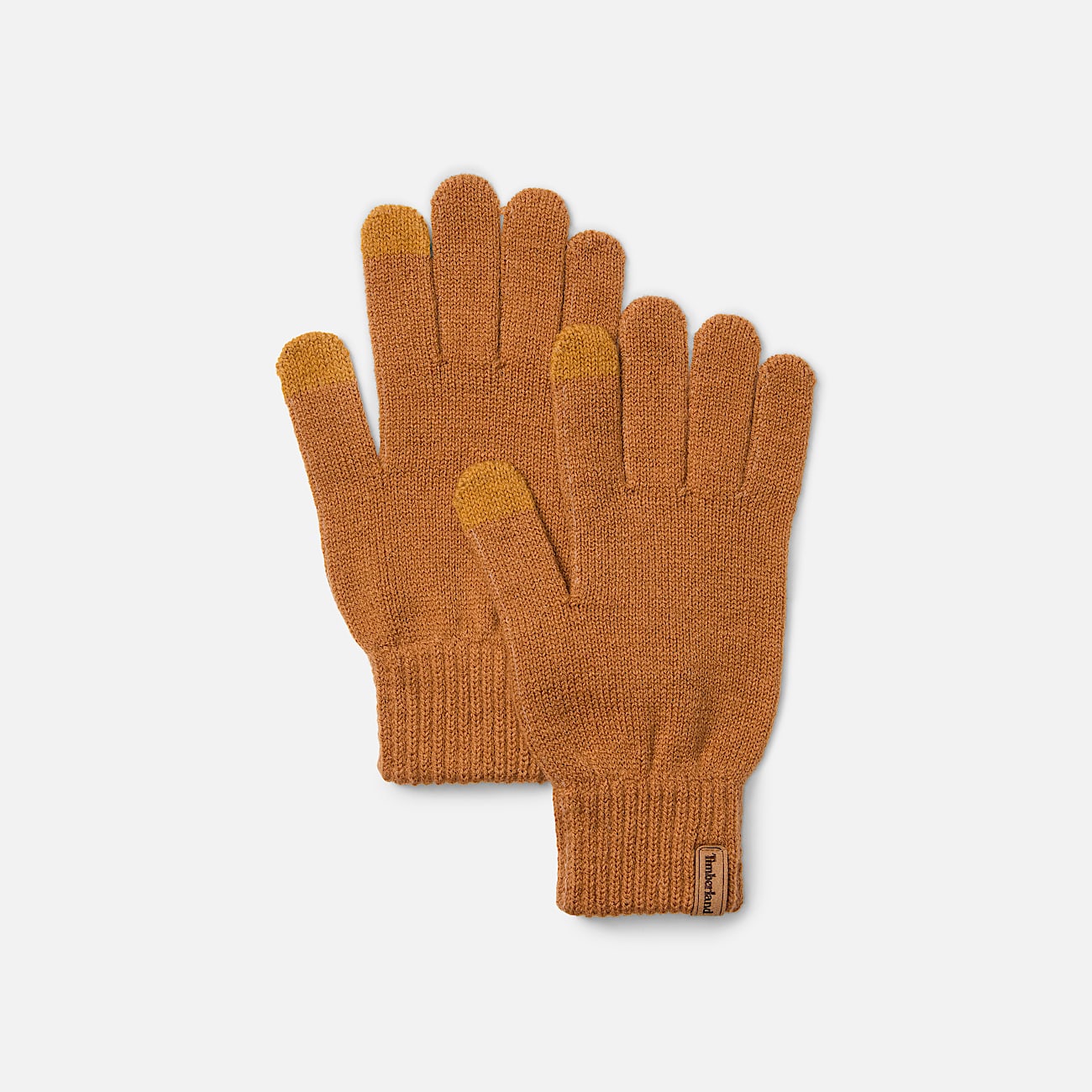 Guantes de punto de canalé amarillo - 1