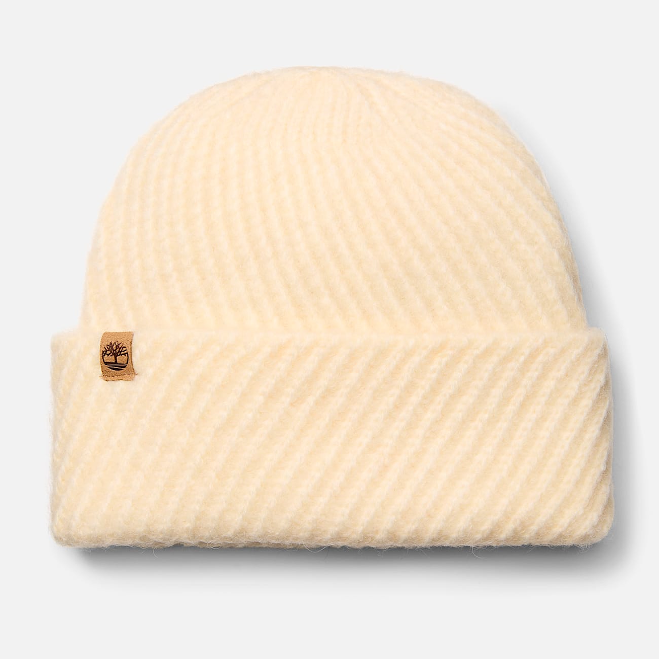 Mütze mit diagonalen Ziernähten in Beige - 1
