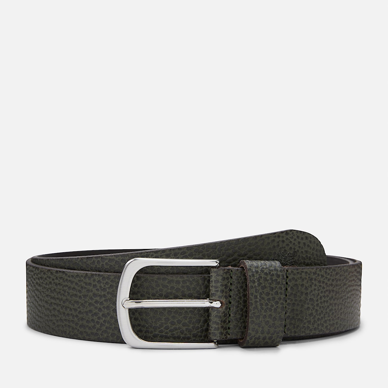 Canyon Lake Embossed Leather Belt in Dark Green - 1