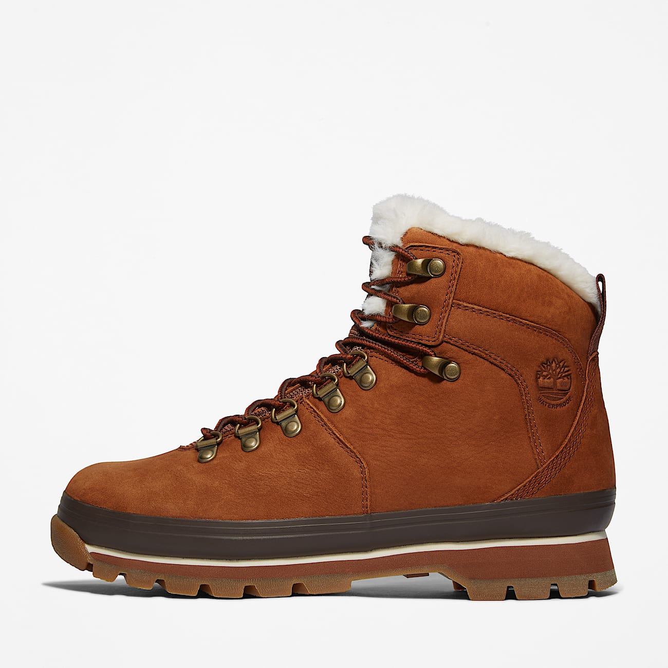 Euro Hiker Faux Fur Lined Boot for Women in Brown - 8