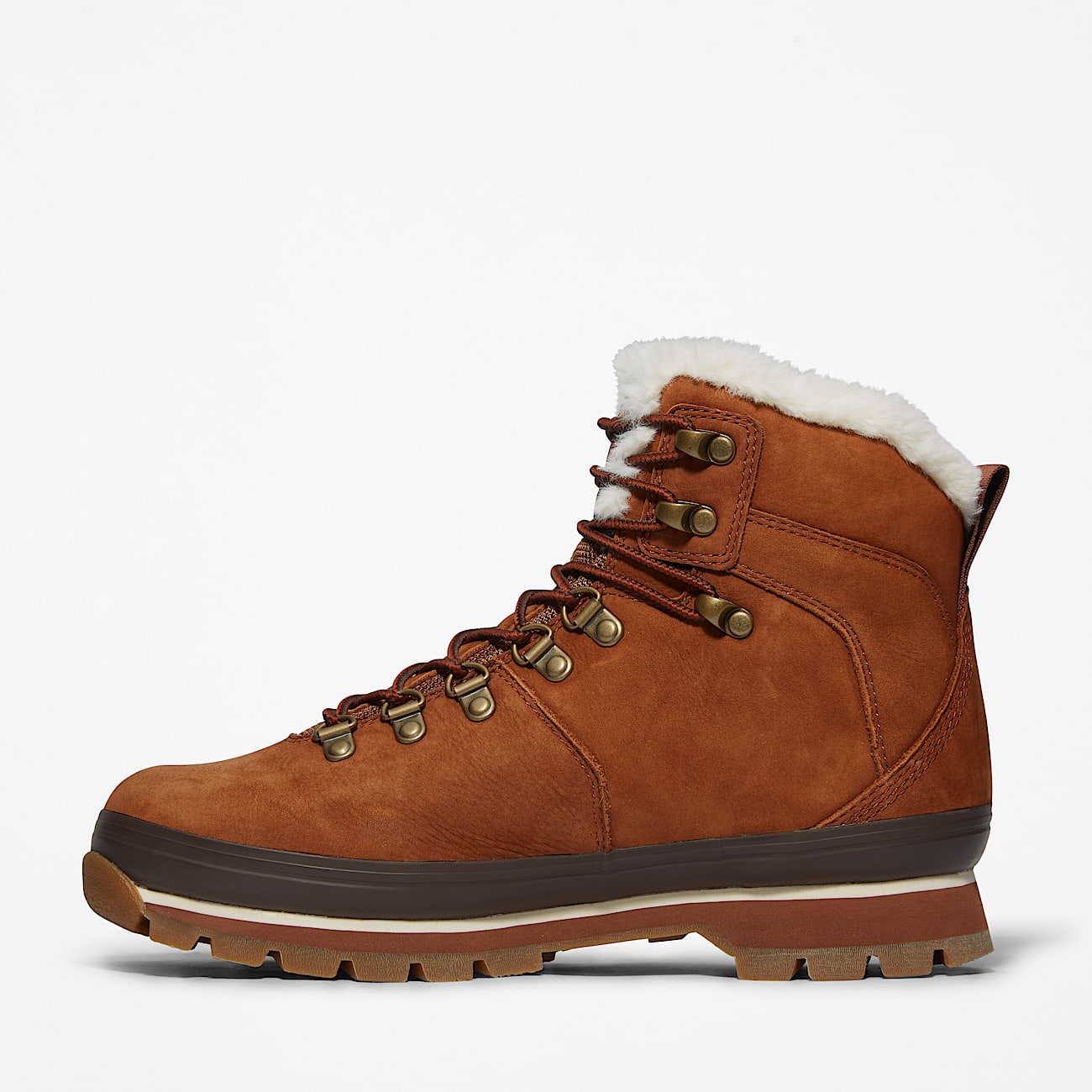 Euro Hiker Faux Fur Lined Boot for Women in Brown - 6
