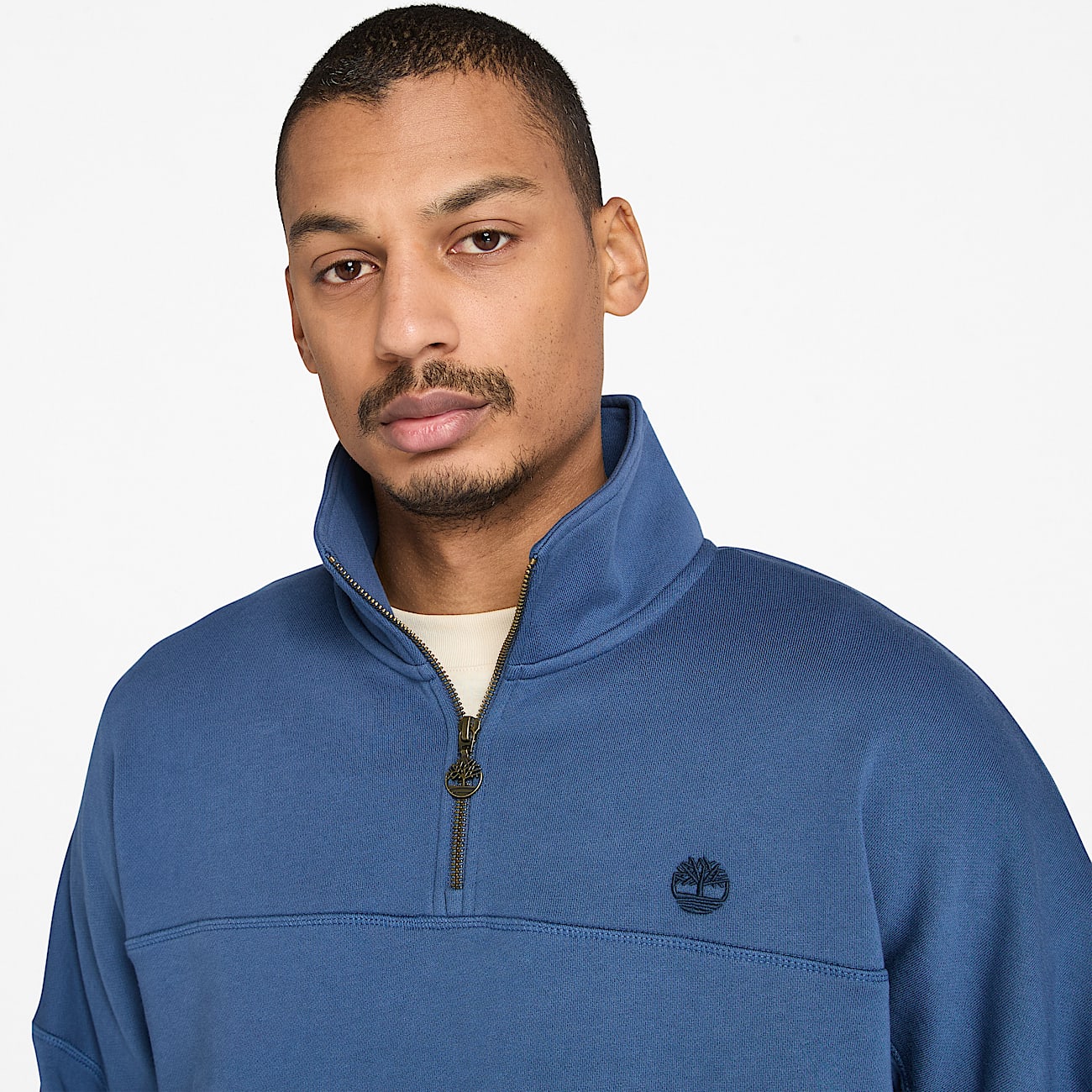 Quarter-Zip Sweatshirt for Men in Dark Blue - 3