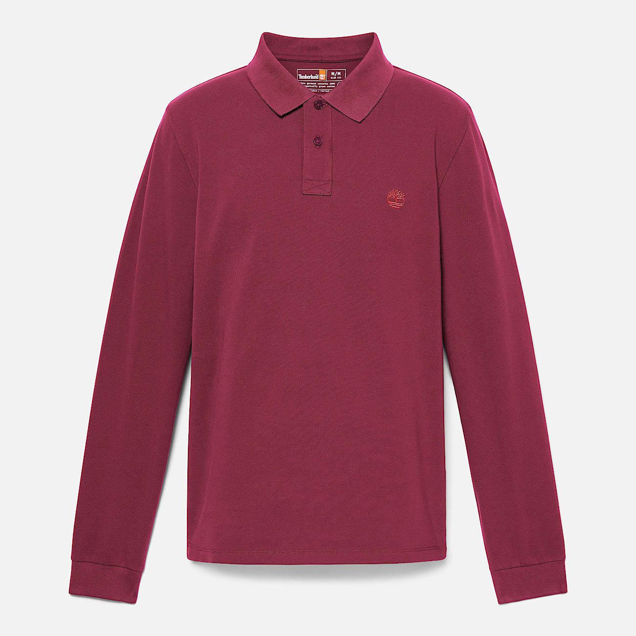 Millers River Long-Sleeve Pique Polo for Men in Burgundy - 5