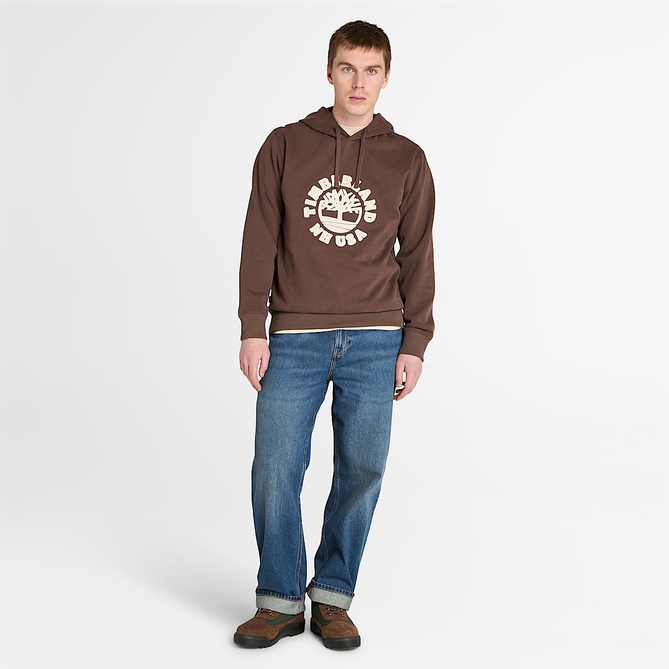Holiday Graphic Hoodie for Men in Brown