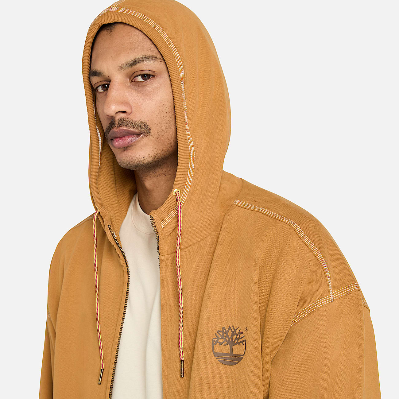 Felpa con Cappuccio a Zip Intera Timberland® 10061 da Uomo in giallo - 3