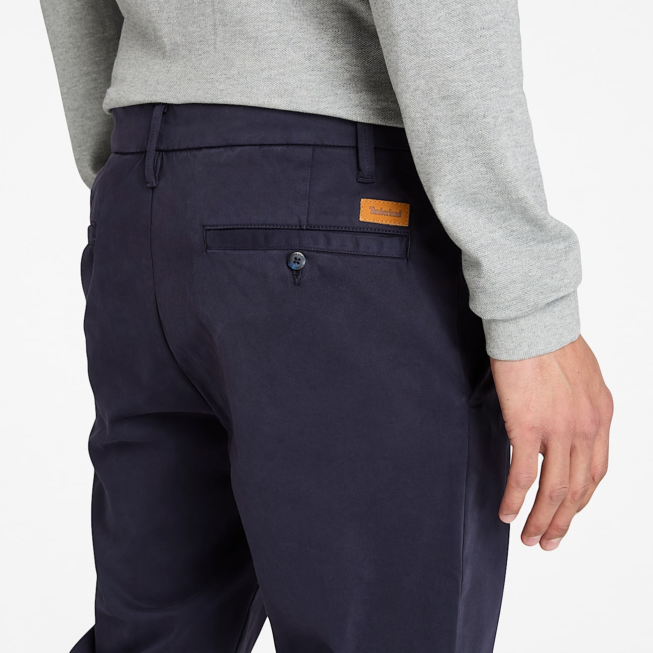 Claremont Garment Dyed Chino Trouser for Men in Dark Blue - 3