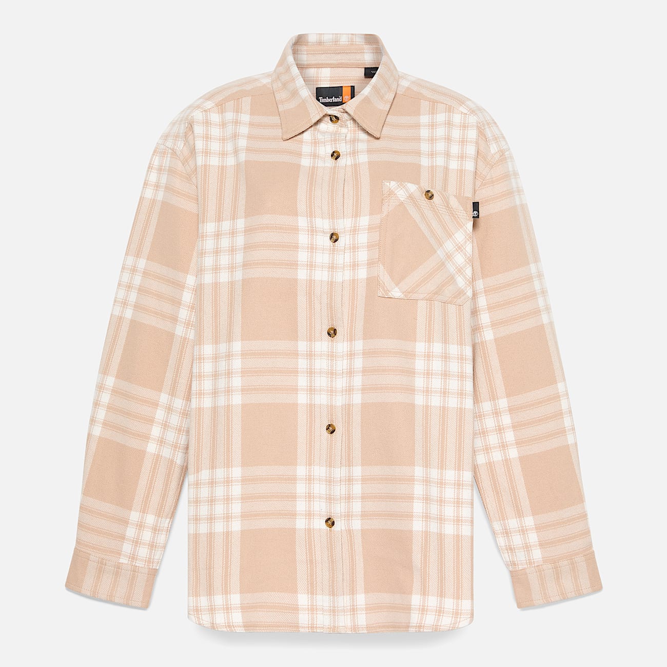 Mittelschweres Flanellhemd mit Tasche für Damen in Beige - 5
