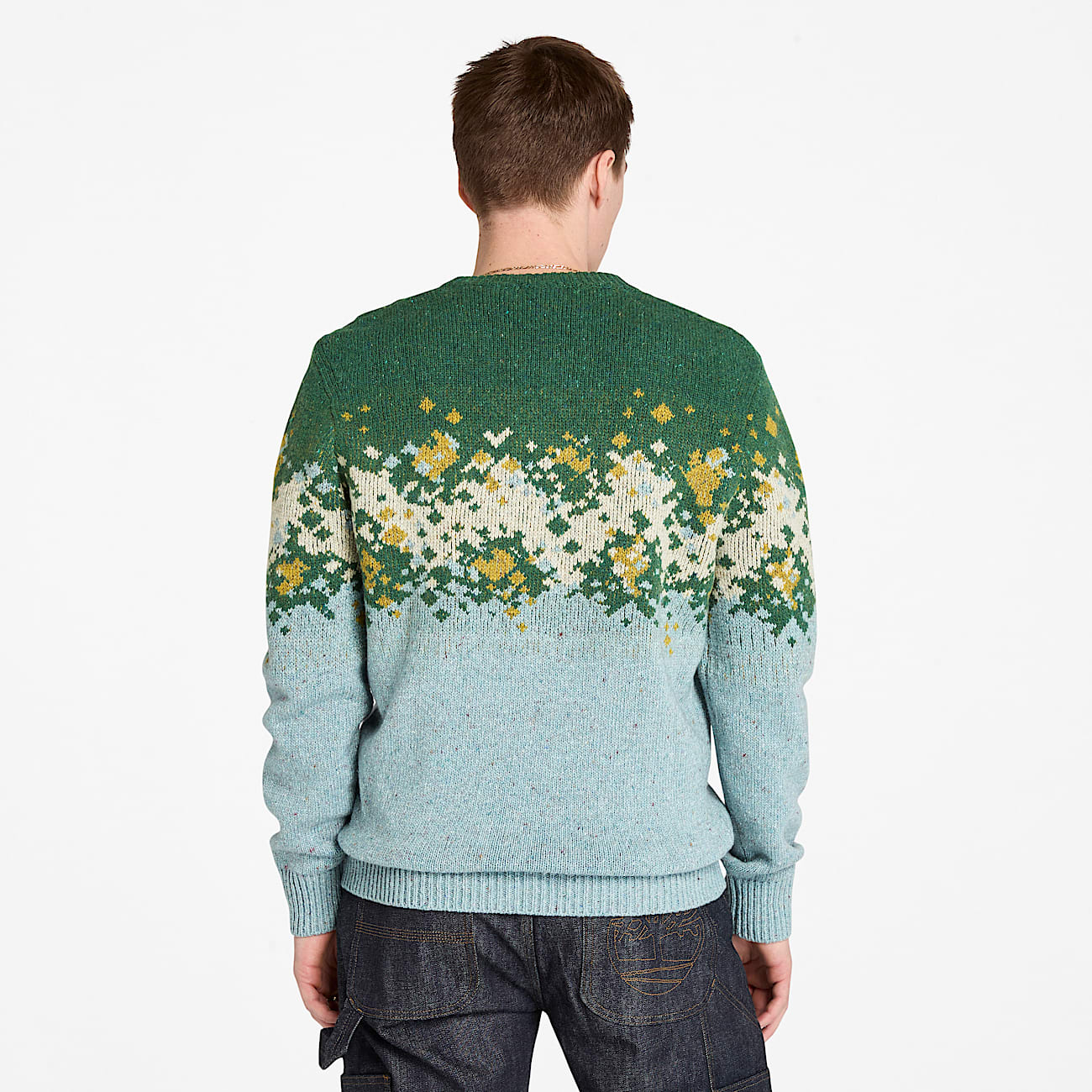 Pull jacquard pour homme en gris - 5
