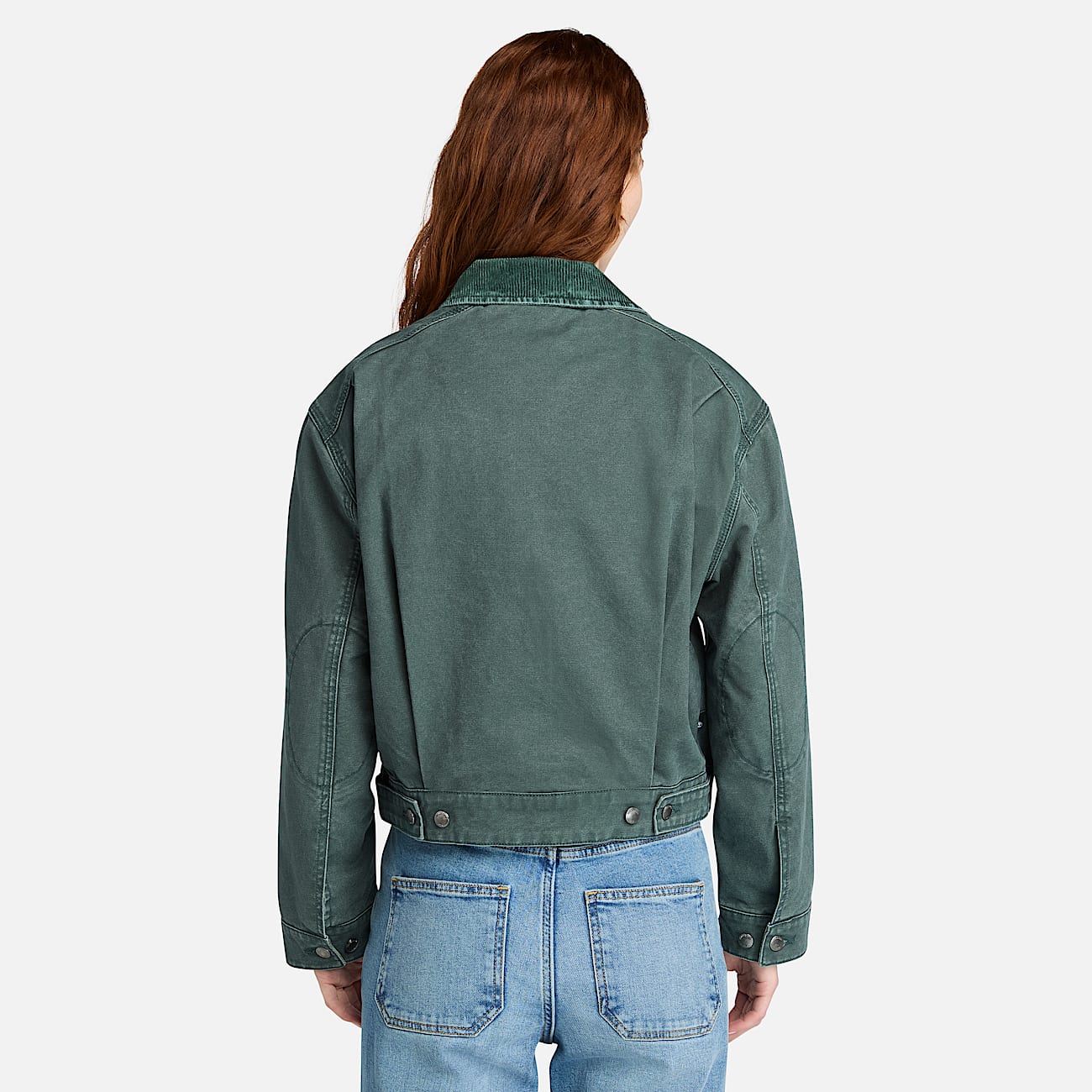 Strafford Washed Canvas Jacket for Women in Dark Green - 5