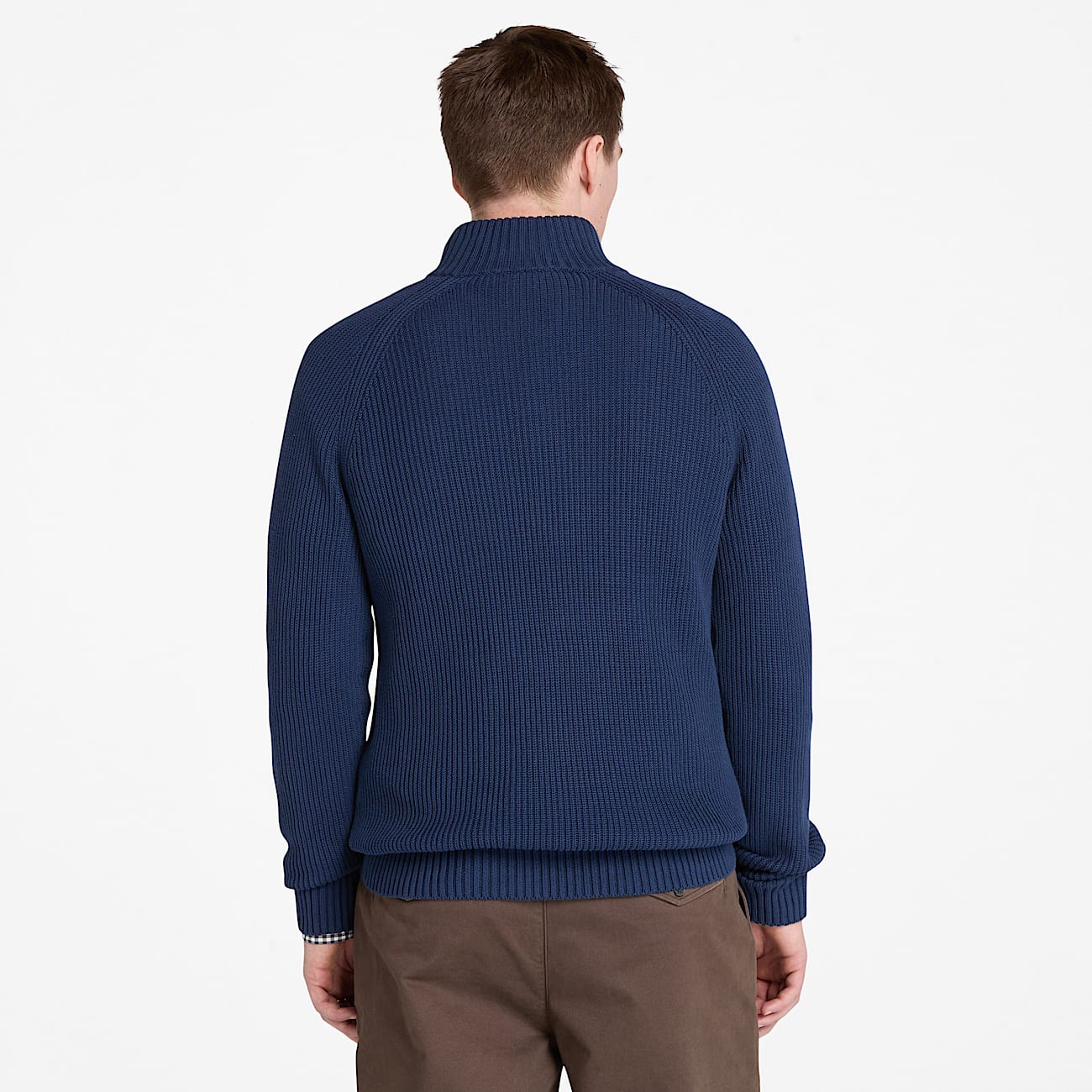 Williams River Textured Quarter-Zip Jumper for Men in Dark Blue - 4