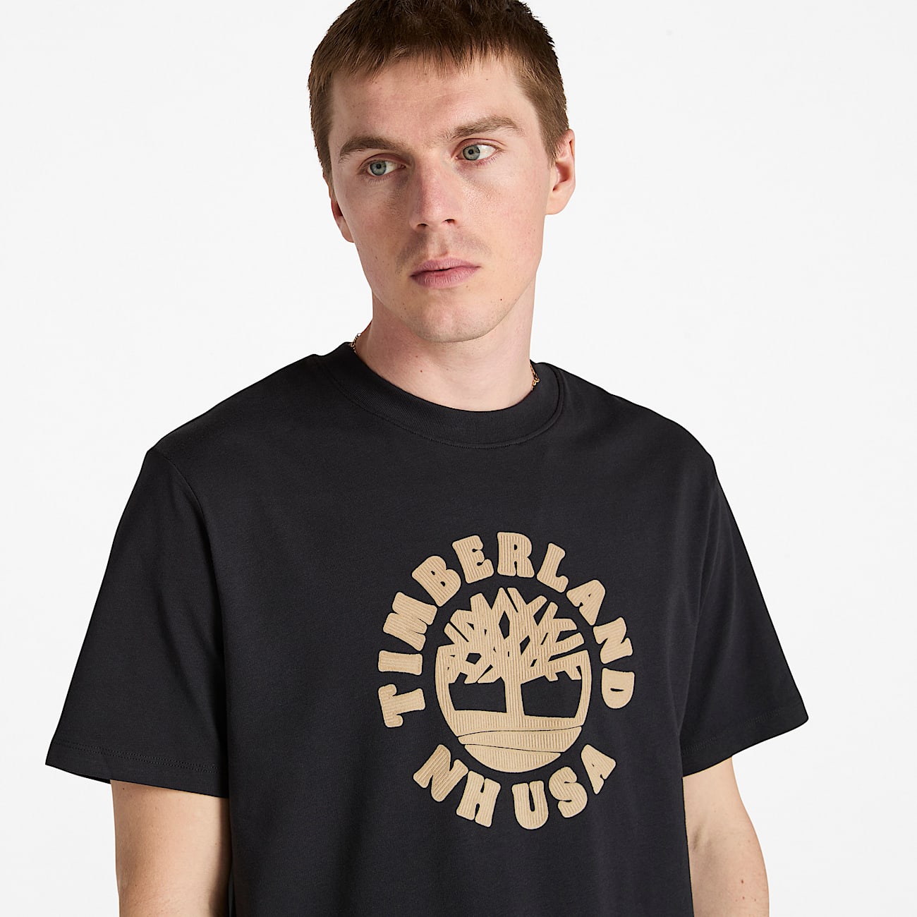 Kurzärmeliges T-Shirt mit Weihnachtsgrafik vorne für Herren in Schwarz - 3