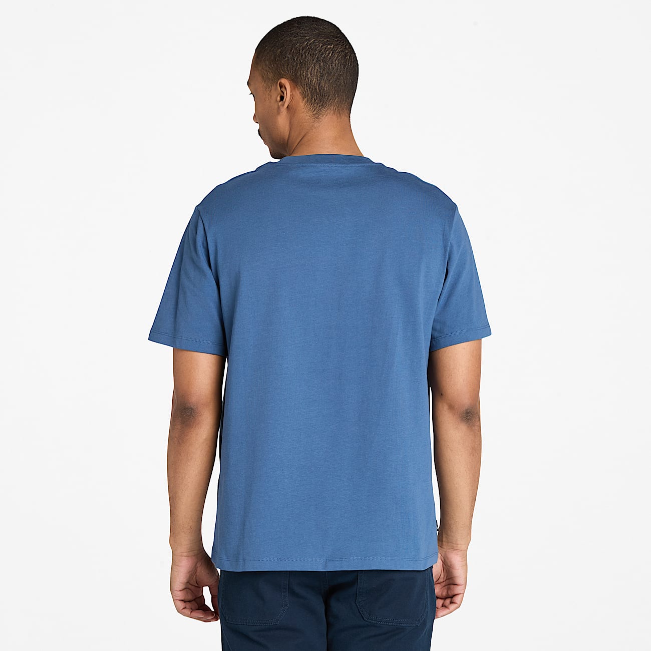 Seizoens-T-shirt met gelaagde logoprint op de voorkant voor heren in donkerblauw - 4