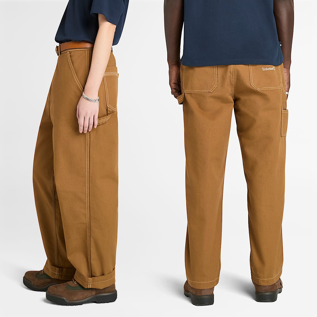 All Gender Washed Duck Canvas Carpenter Trouser in Dark Yellow - 2