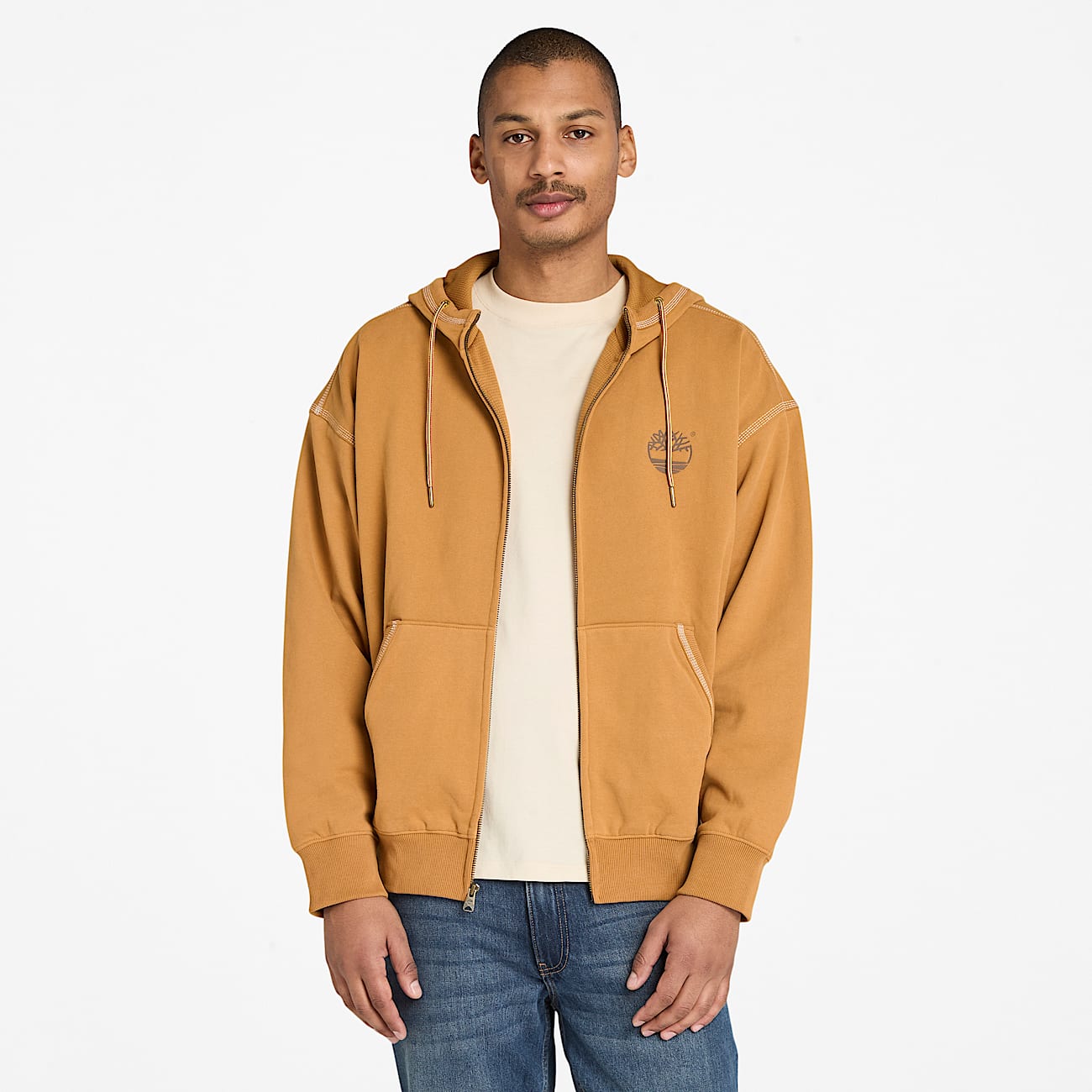Felpa con Cappuccio a Zip Intera Timberland® 10061 da Uomo in giallo - 1