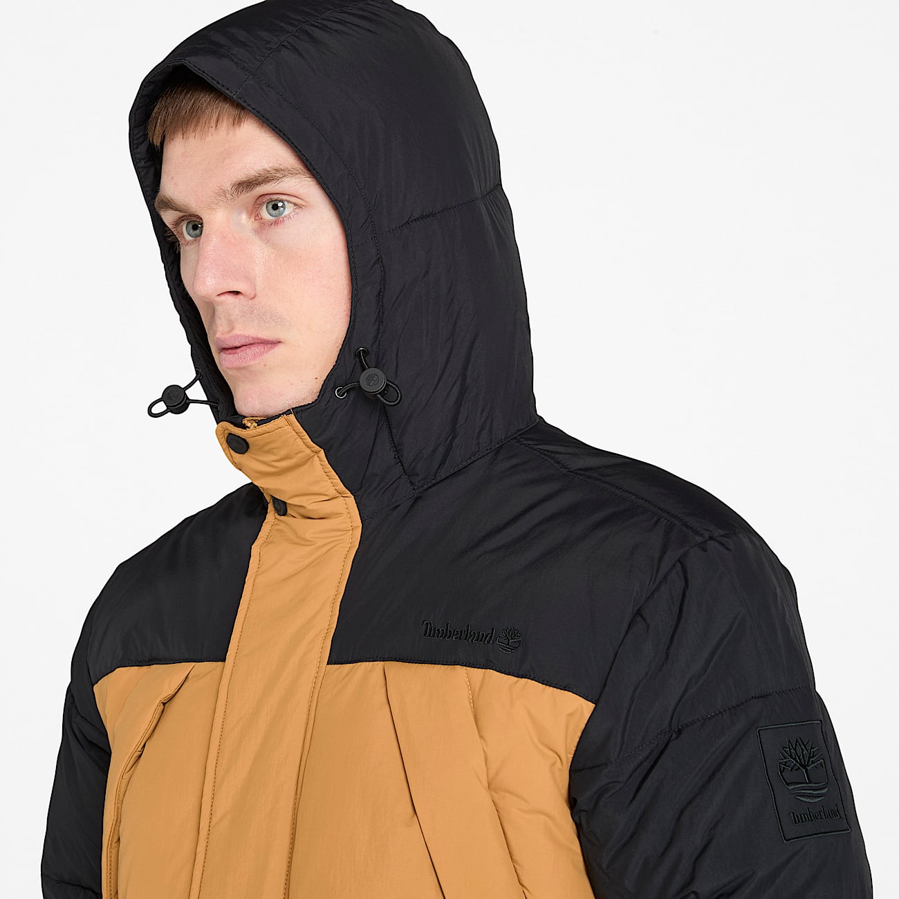 Chaqueta acolchada, impermeable y resistente para hombre en negro/amarillo - 4