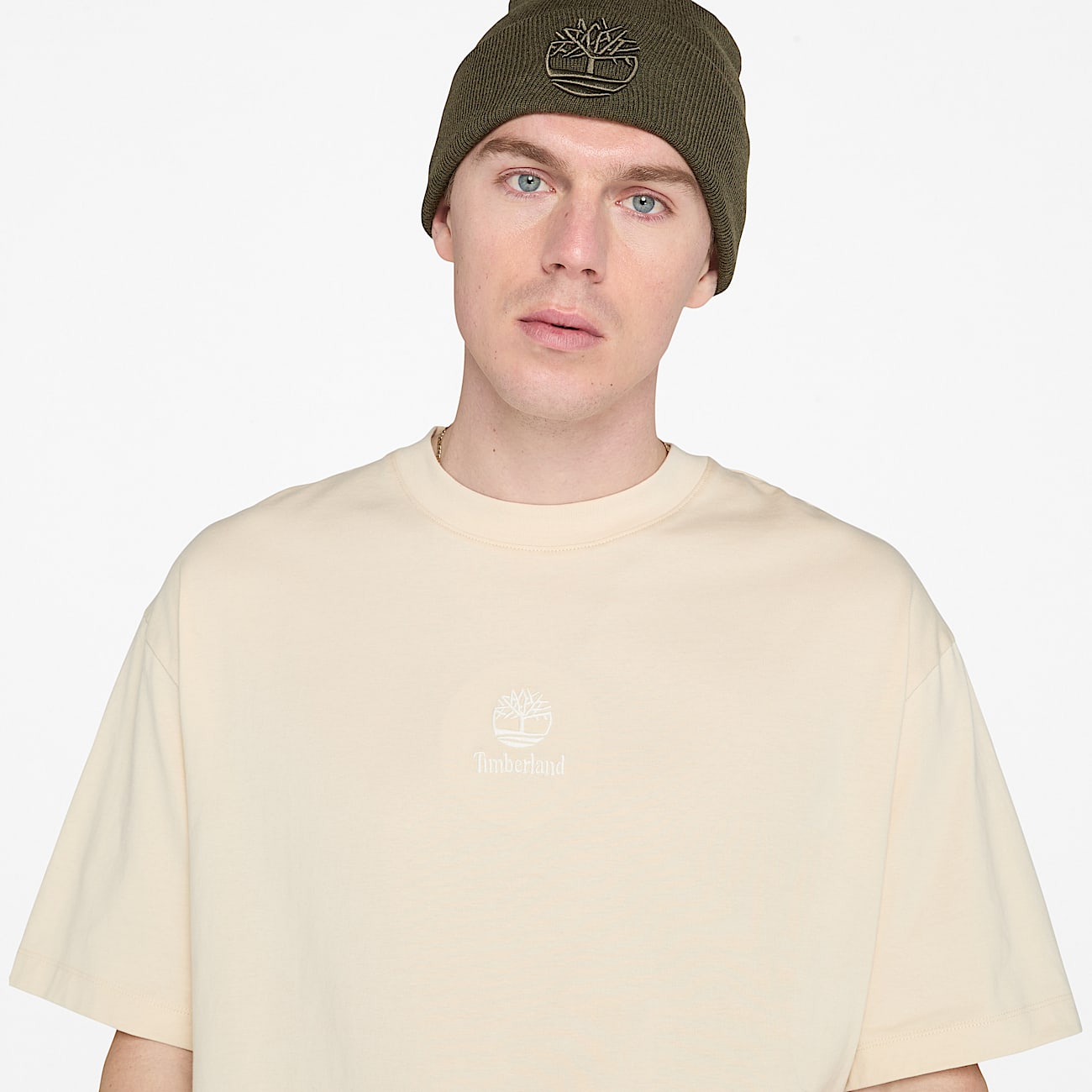 Hampton T-Shirt mit farblich abgestimmtem Stack-Logo für Herren in Beige - 3