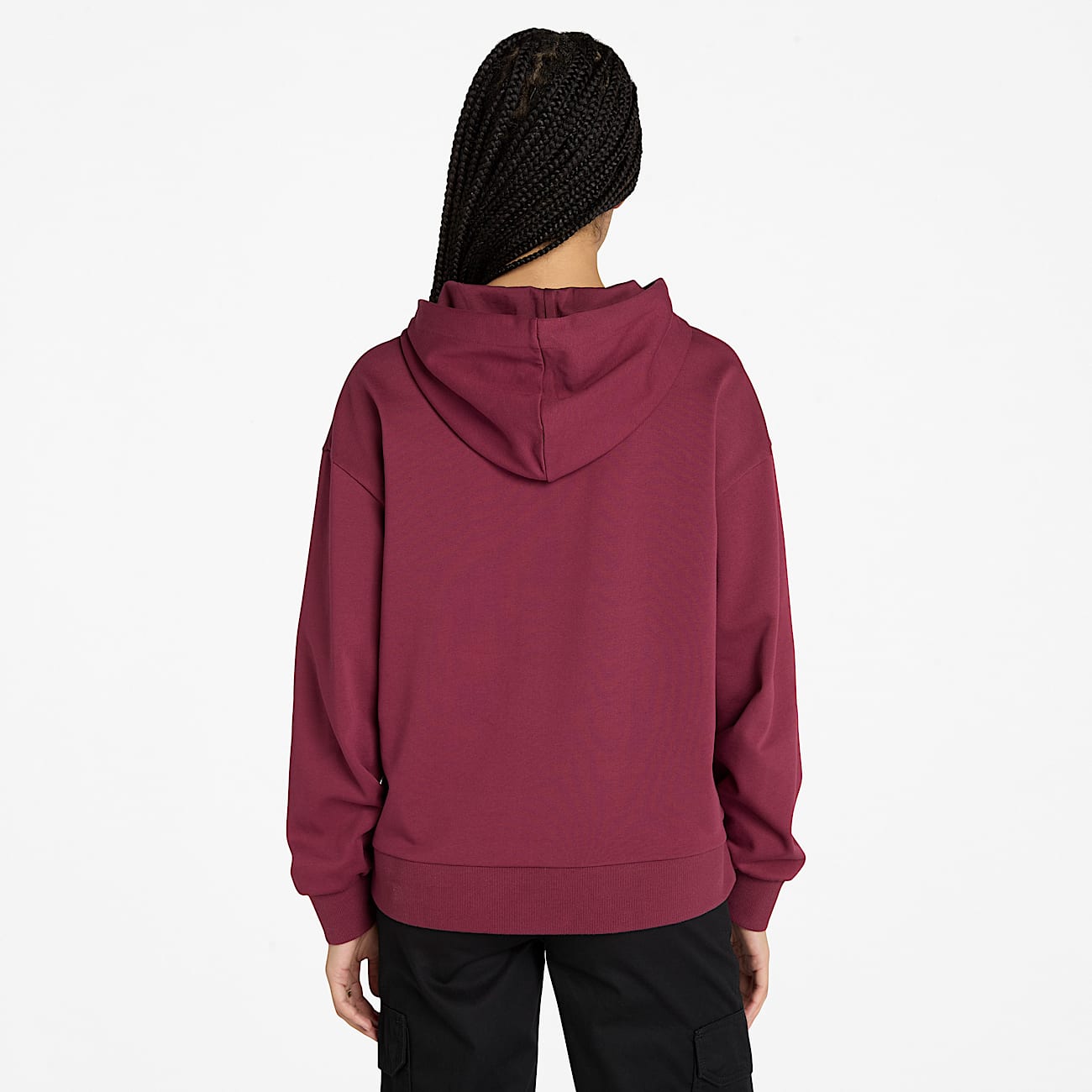 Stack Logo Loopback Hoodie for Women in Burgundy - 4