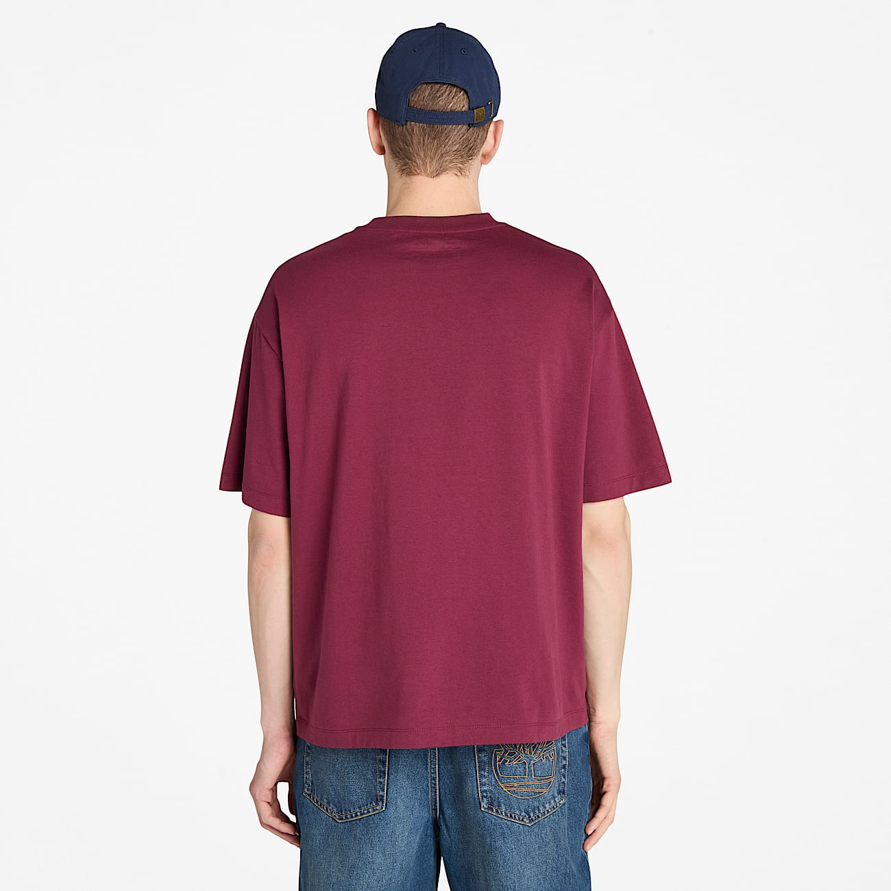 T-shirt con Doppio Logo Tono su Tono Hampton da Uomo in bordeaux - 4