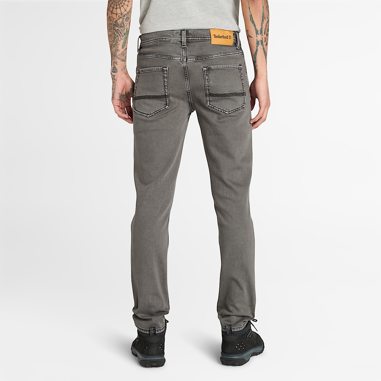 Schwarze Sandown 5-Pocket-Jeans mit Waschung für Herren in Dunkelgrau - 4
