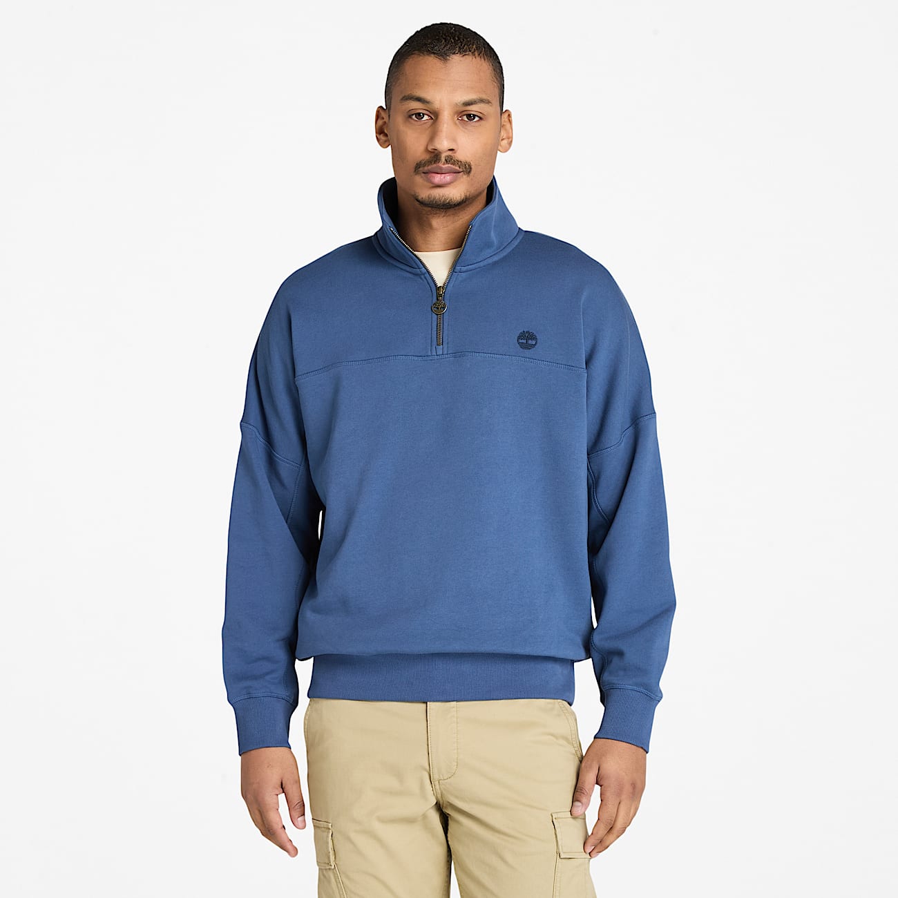 Quarter-Zip Sweatshirt for Men in Dark Blue - 1