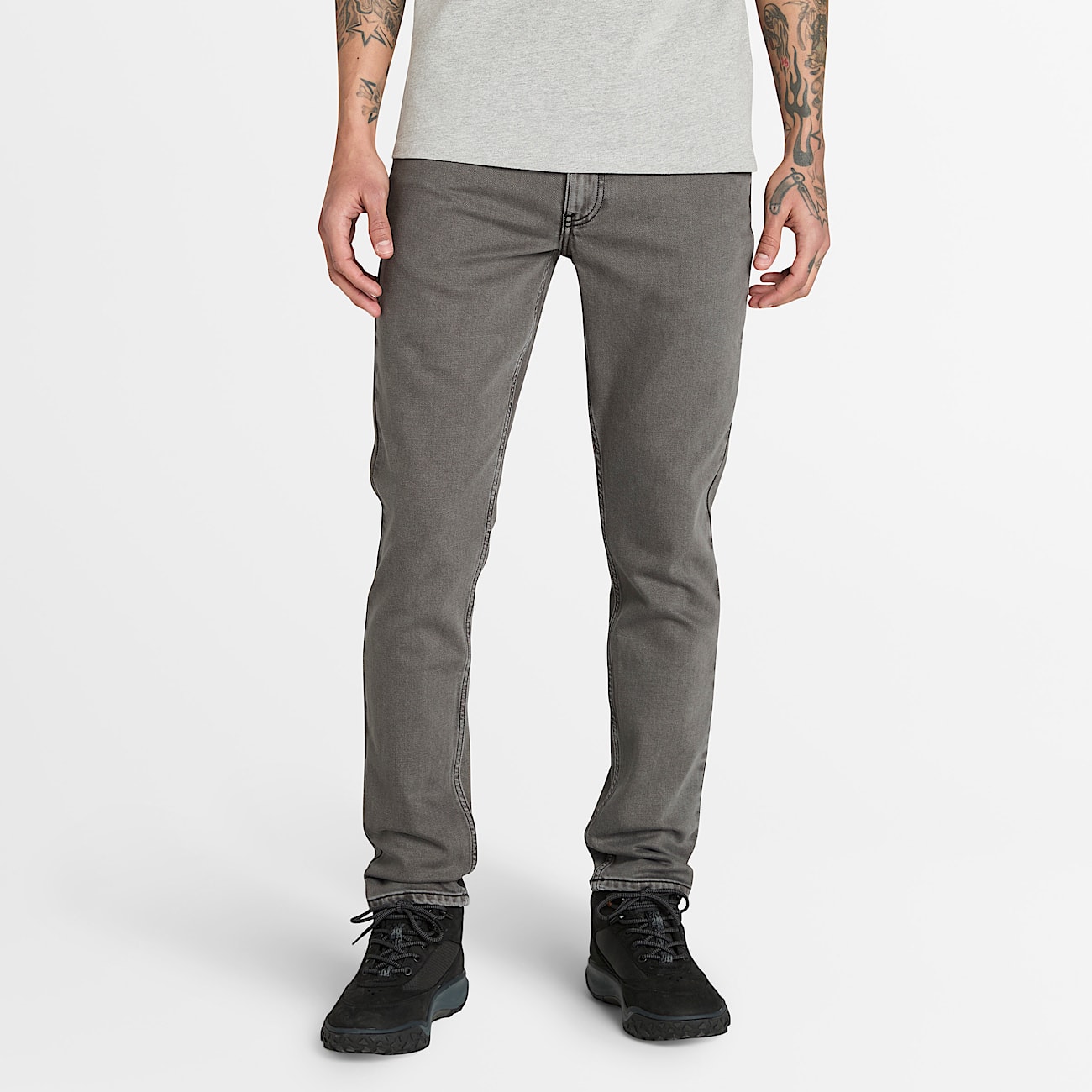Schwarze Sandown 5-Pocket-Jeans mit Waschung für Herren in Dunkelgrau - 1
