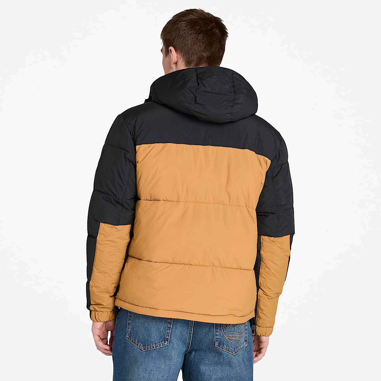Chaqueta acolchada, impermeable y resistente para hombre en negro/amarillo - 5