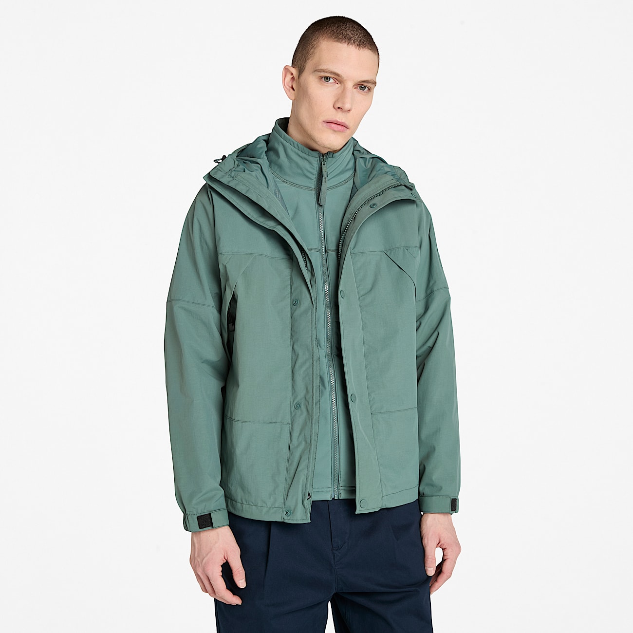 Chaqueta impermeable Winnick 3 en 1 para hombre en verde - 1