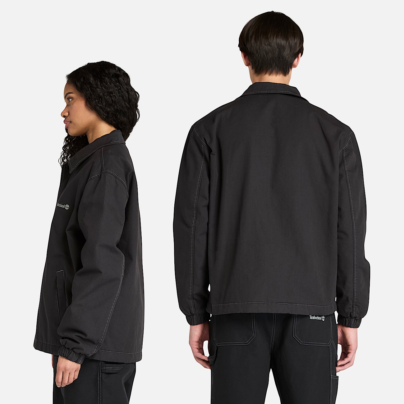 Isolierte Unisex-Jacke aus gewaschenem Duck Canvas in Schwarz - 2