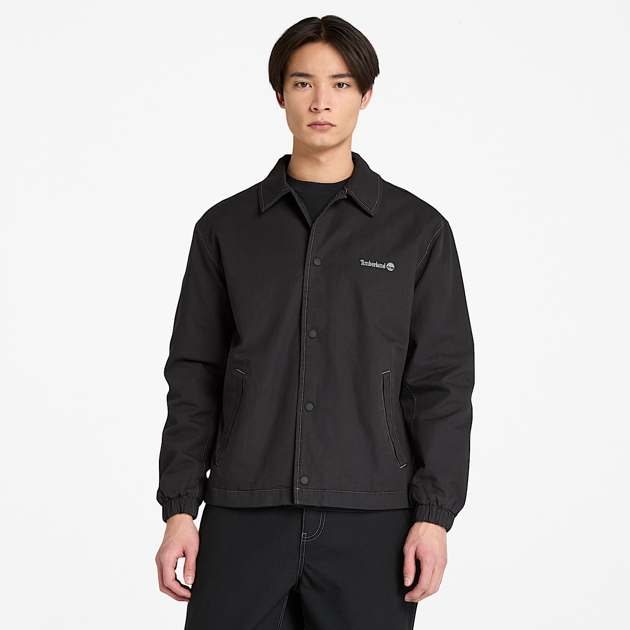 Isolierte Unisex-Jacke aus gewaschenem Duck Canvas in Schwarz - 4