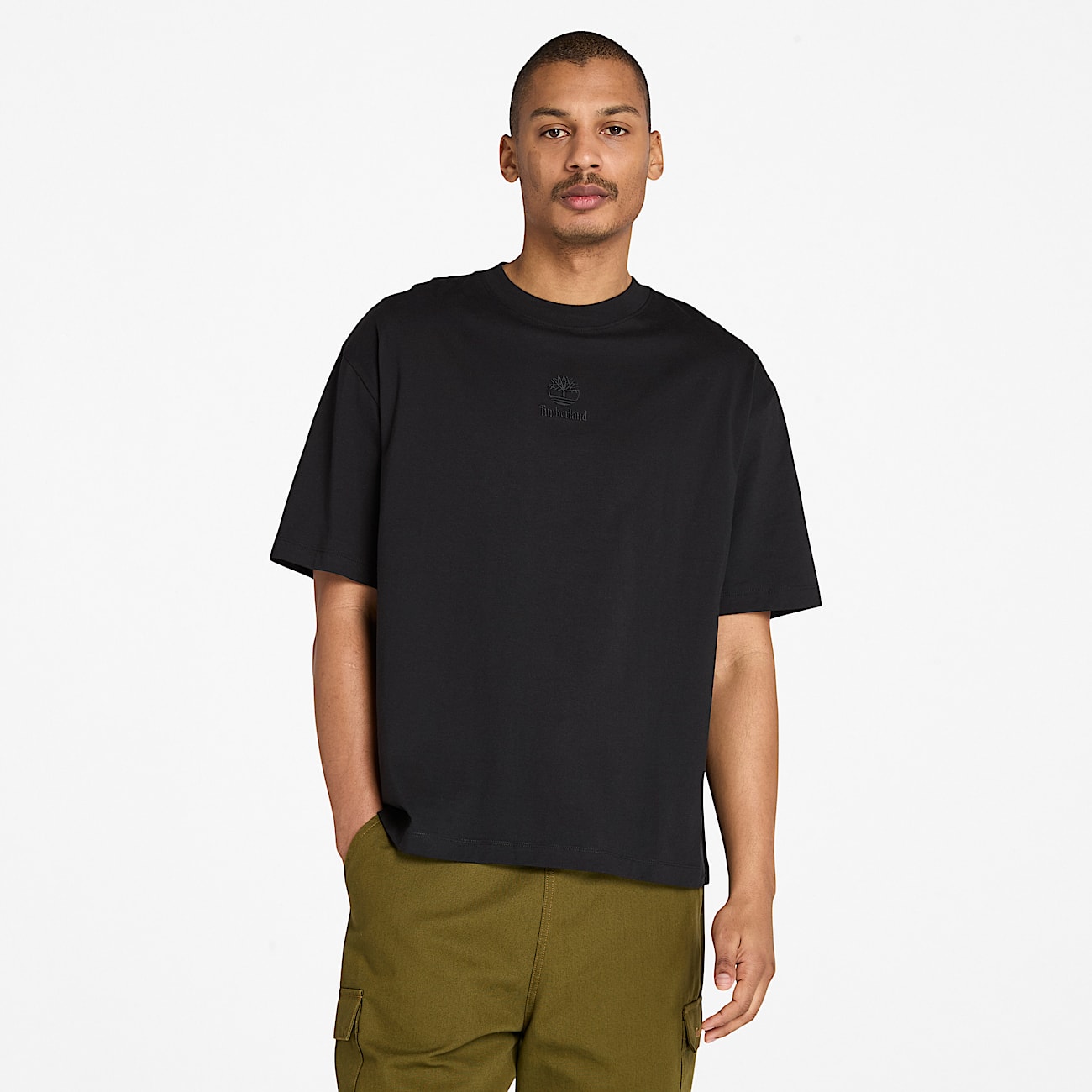 Hampton Tonal Stack Logo T-Shirt for Men in Black - 1