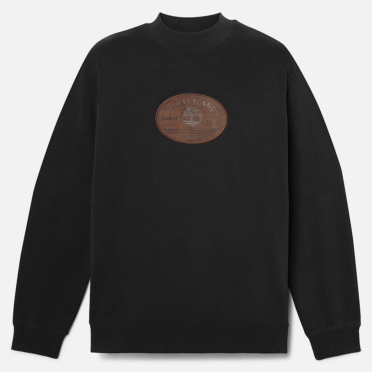 Sweatshirt met leren badge voor heren in zwart - 5