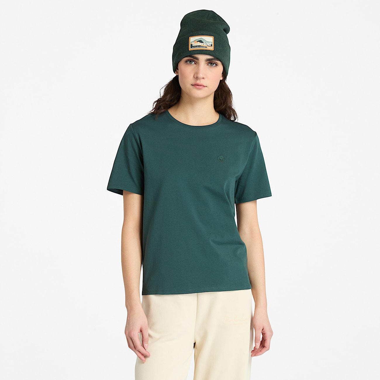 T-shirt à manches courtes Dunstan pour femme en vert foncé - 1