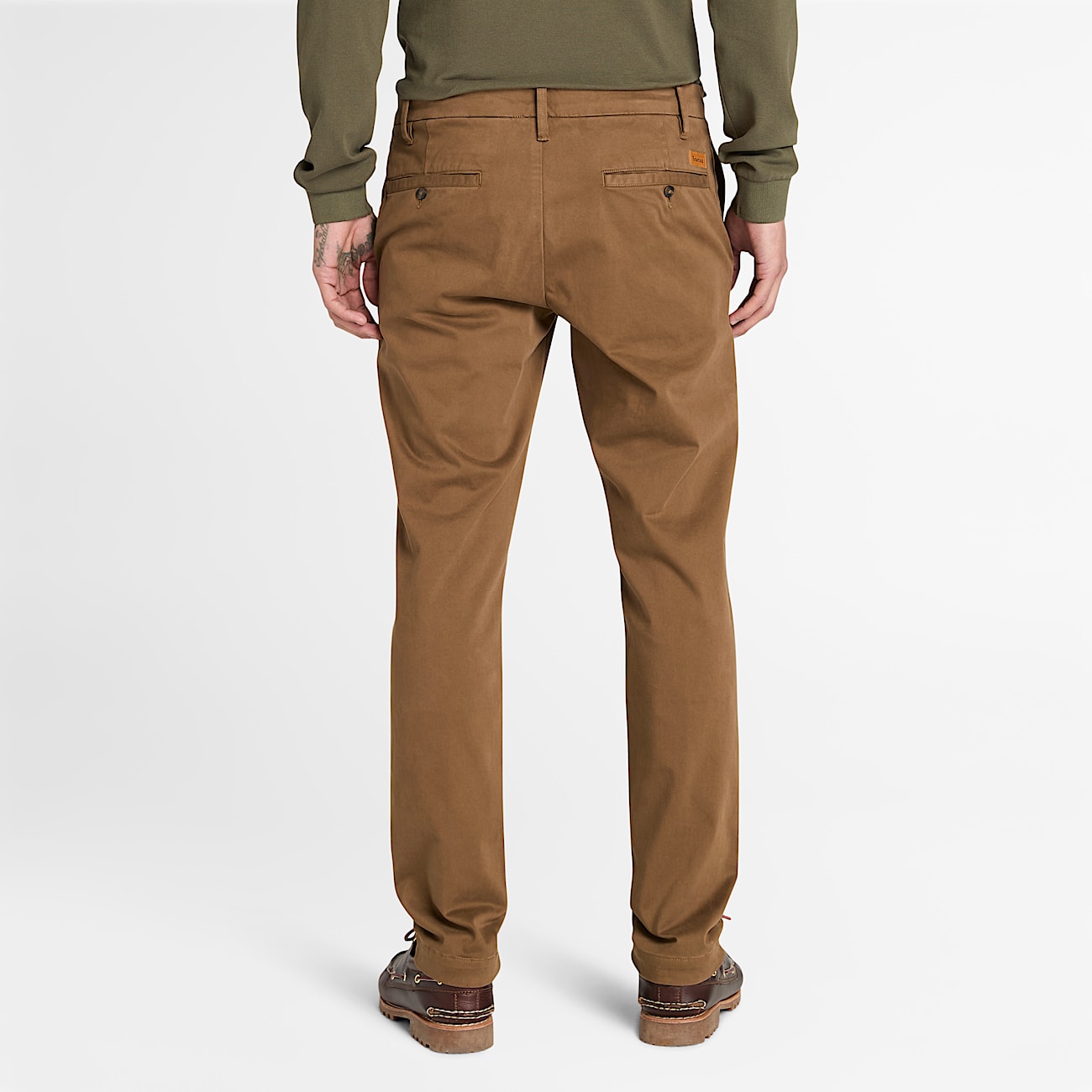 Pantalon chino teint en pièce Claremont pour homme en Jaune Foncé - 4
