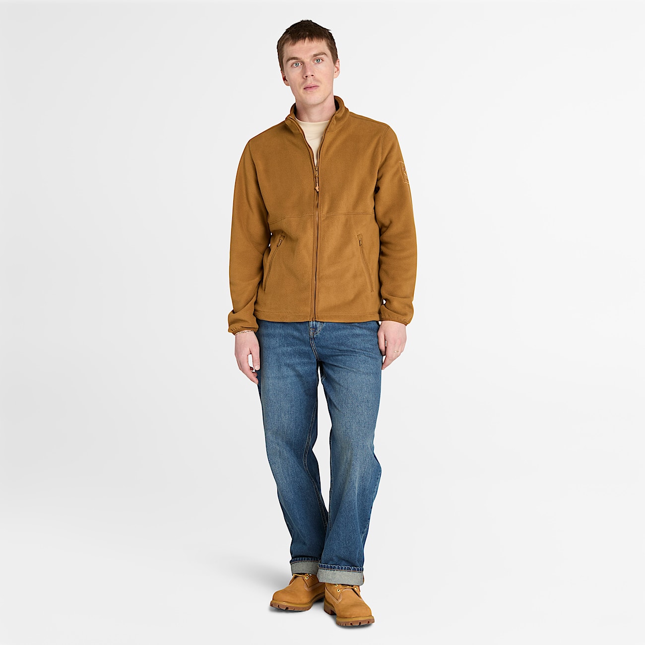 Polaire zippée pour homme en jaune foncé - 2
