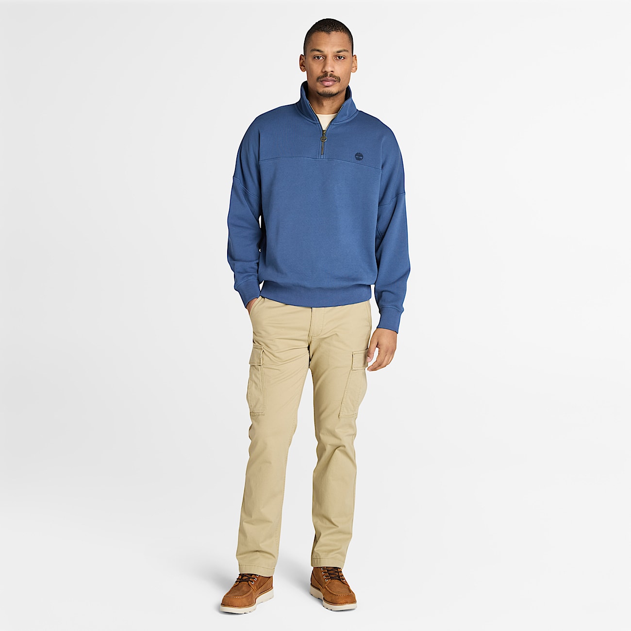Quarter-Zip Sweatshirt for Men in Dark Blue - 2